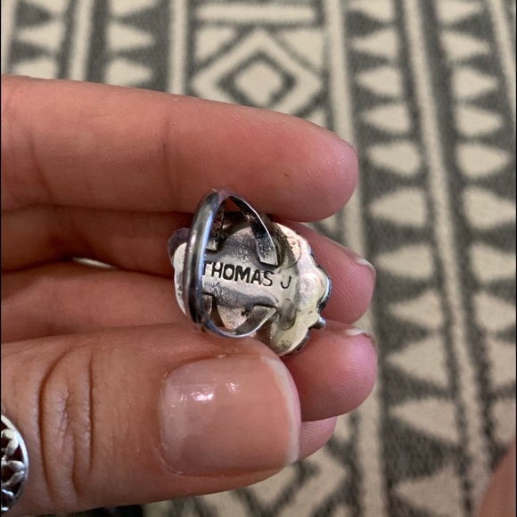 Navajo Sterling Silver White Moonstone Ring - Picture 5 of 5